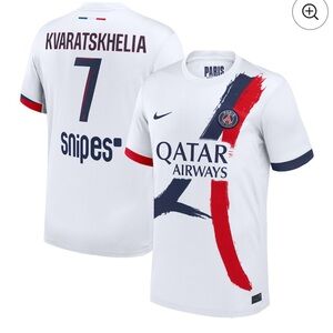 Nike Kvaratskhelia Paris Saint-Germain White 2024/25 Away Jersey Size XXL NWT